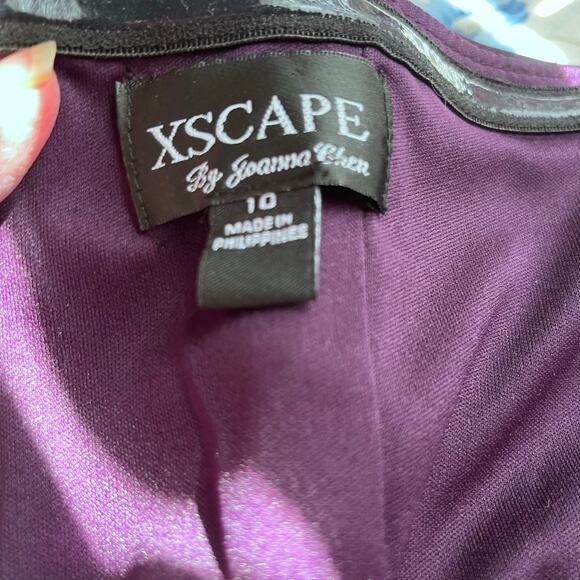 Xscape One Shoulder Ruched Chiffon Maxi Dress 10 Cocktail Formal Prom Ball FLAWS - Picture 8 of 8